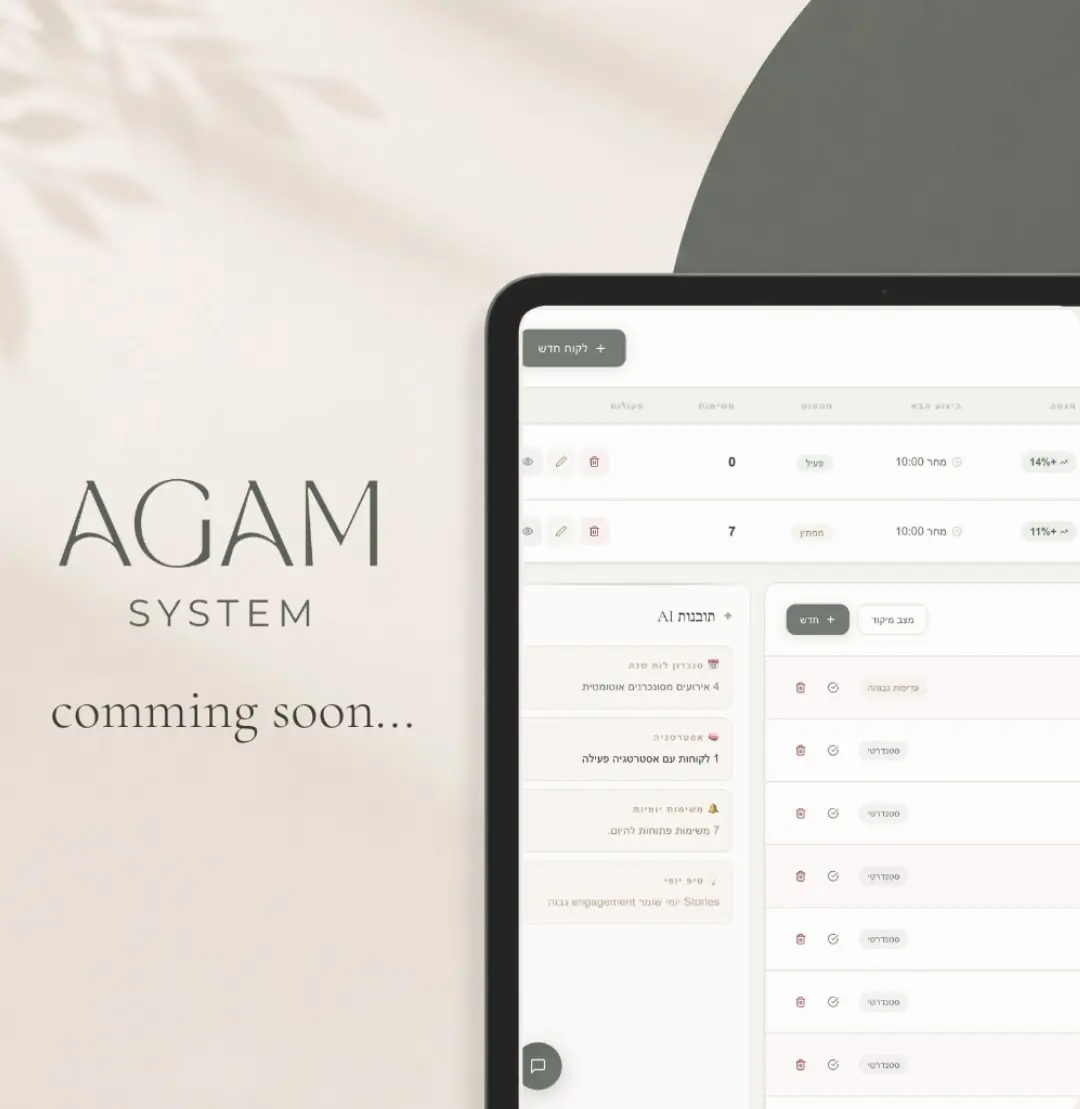 AGAM SYSTEM, מסך המערכת